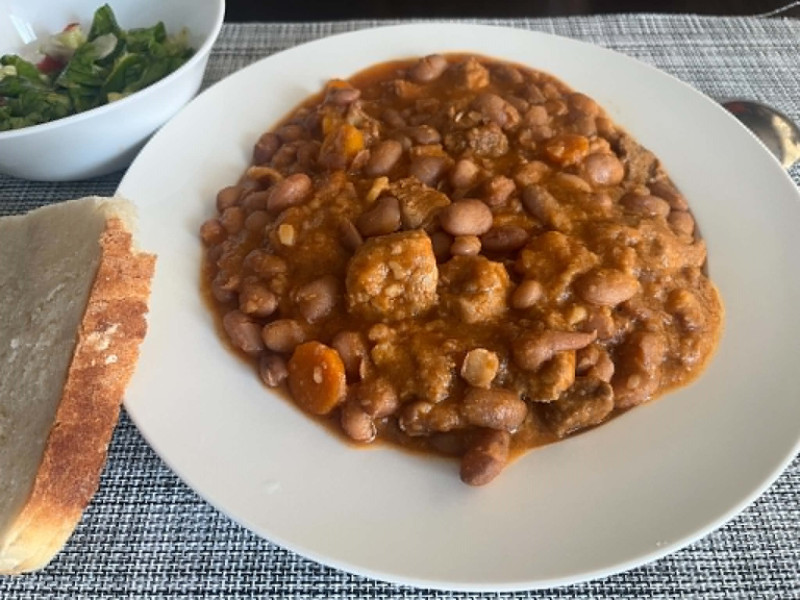 Traditional Hungarian Bean Goulash with Pork Shoulder
